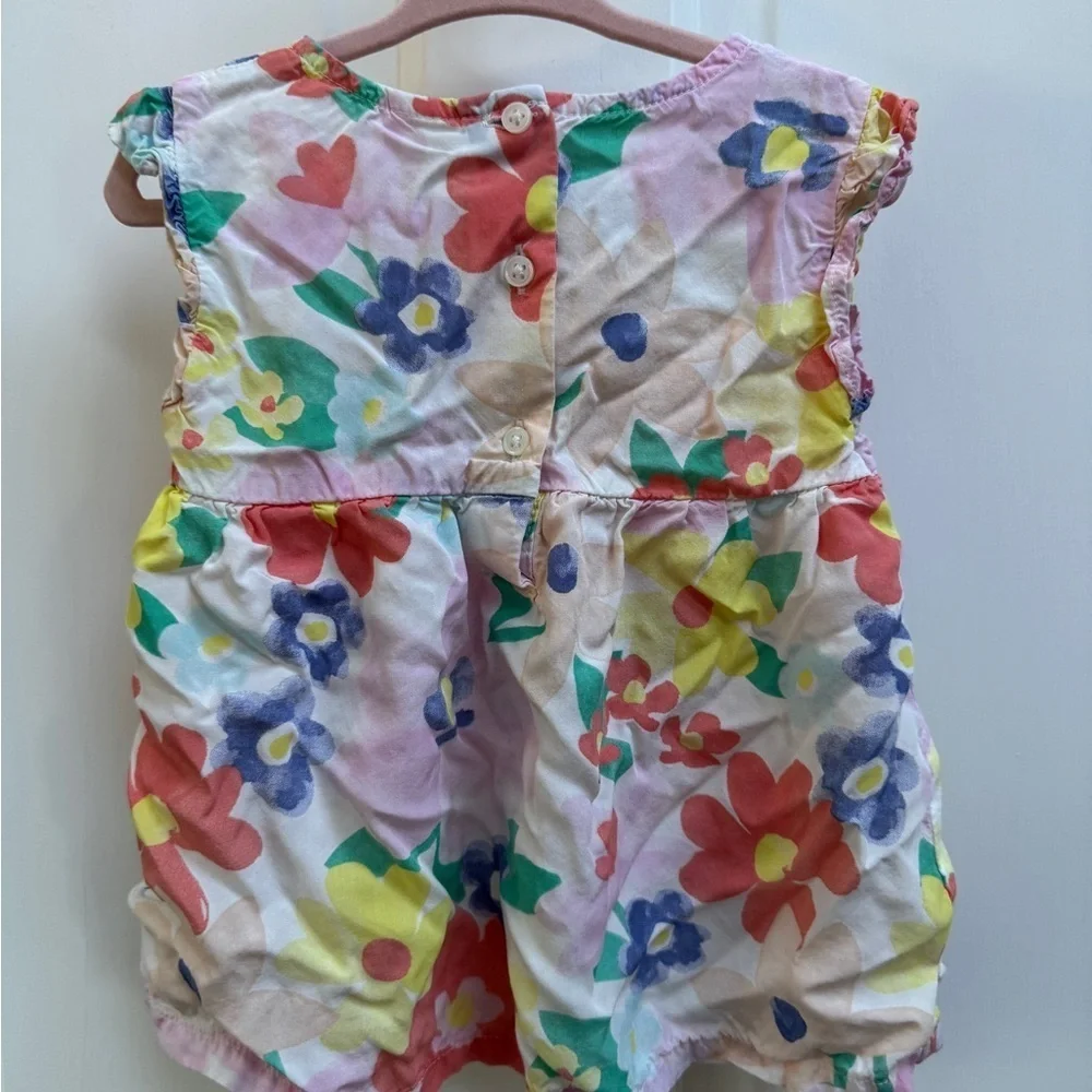Carter's 4T Girls Multicolor Floral Short Sleeve Shirt Blouse Top